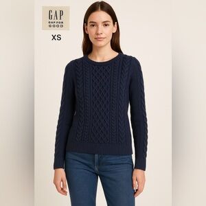 GAP “Gap for Good” Navy Cable Knit Sweater XS